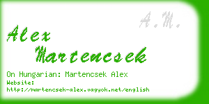 alex martencsek business card